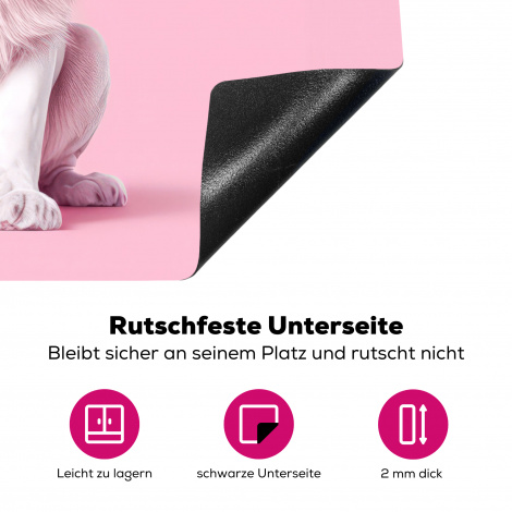 Herdabdeckplatte - Wildtiere - Weiß - Löwe - Rosa - Porträt-4