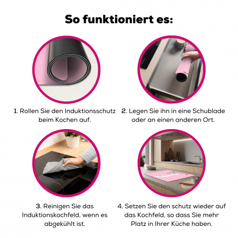 Herdabdeckplatte - Wildtiere - Weiß - Löwe - Rosa - Porträt-7