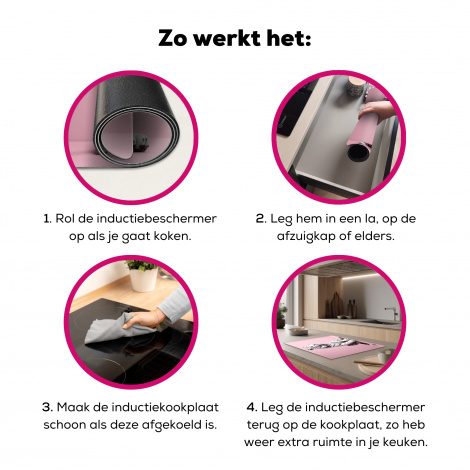 Inductiebeschermer - Tijger - Wilde dieren - Roze - Portret-7