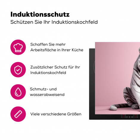 Herdabdeckplatte - Tiger - Wildtiere - Rosa - Porträt-3