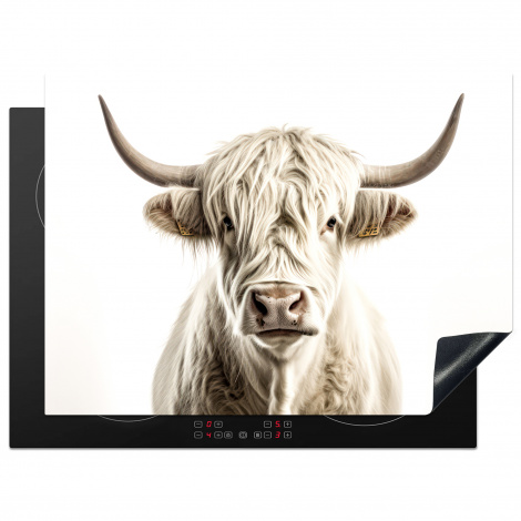 Inductiebeschermer - Schotse hooglander - Dieren - Portret - Koeien - Wit