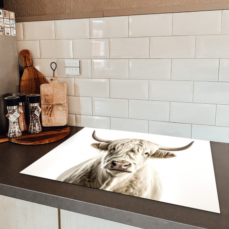 Inductiebeschermer - Schotse hooglander - Dieren - Portret - Koeien - Wit-5