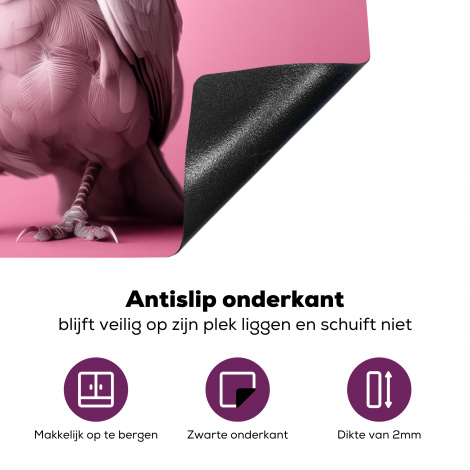 Inductiebeschermer - Vogel - Albino - Dieren - Roze - Wit-4