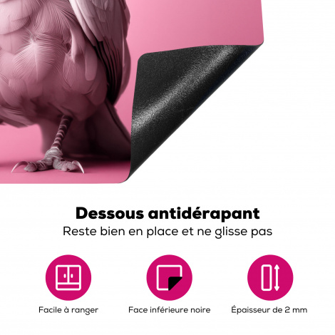 Protège-plaque à induction - Oiseau - Albinos - Animaux - Rose - Blanc-4