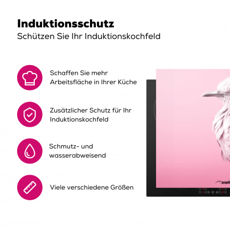 Herdabdeckplatte - Vogel - Albino - Tiere - Rosa - Weiß-3