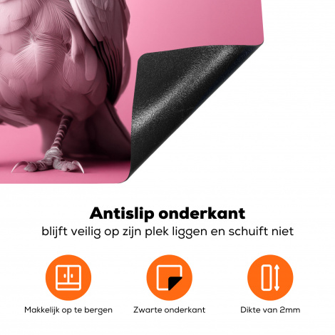 Inductiebeschermer - Vogel - Albino - Dieren - Roze - Wit-4
