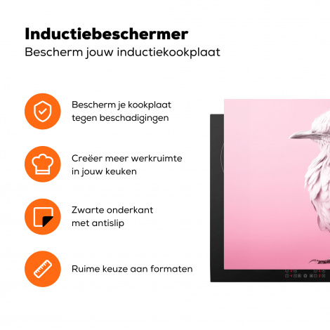 Inductiebeschermer - Vogel - Albino - Dieren - Roze - Wit-3