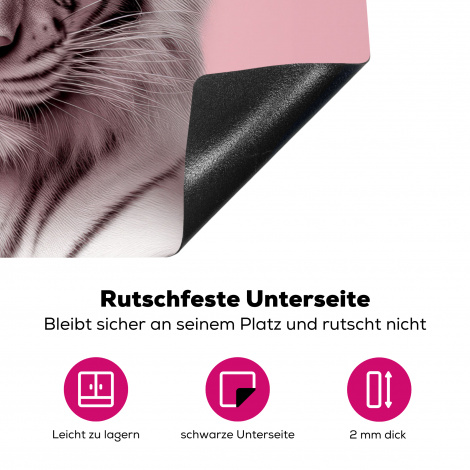 Herdabdeckplatte - Tiger - Tiere - Rosa - Albino - Porträt-4