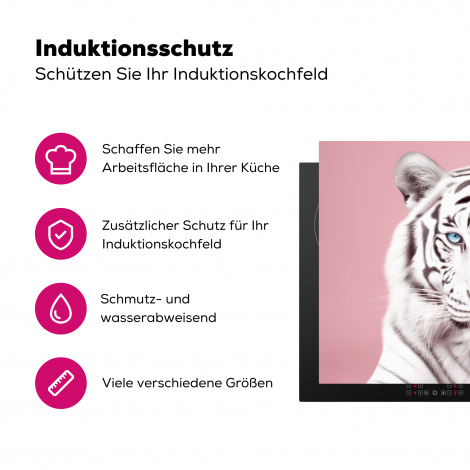 Herdabdeckplatte - Tiger - Tiere - Rosa - Albino - Porträt-3