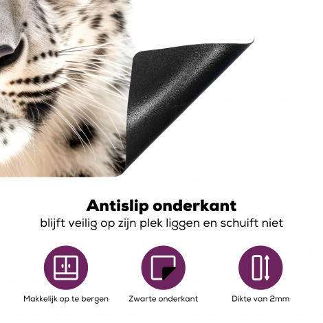 Inductiebeschermer - Wilde dieren - Luipaard - Portret - Wit-4