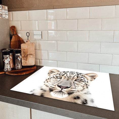 Inductiebeschermer - Wilde dieren - Luipaard - Portret - Wit-5