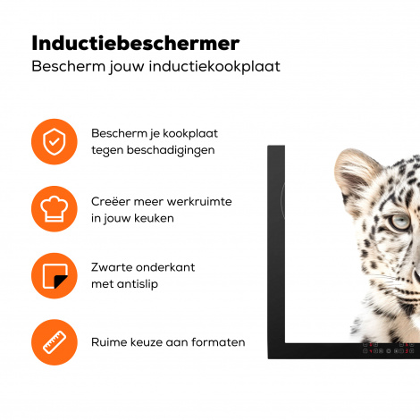 Inductiebeschermer - Wilde dieren - Luipaard - Portret - Wit-3