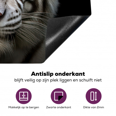 Inductiebeschermer - Tijger - Dieren - Portret - Zwart-4