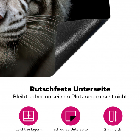 Herdabdeckplatte - Tiger - Tiere - Porträt - Schwarz-4