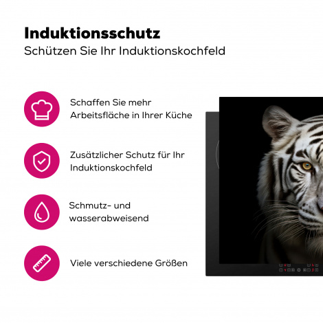 Herdabdeckplatte - Tiger - Tiere - Porträt - Schwarz-3