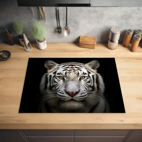 Inductiebeschermer - Tijger - Dieren - Portret - Zwart-2