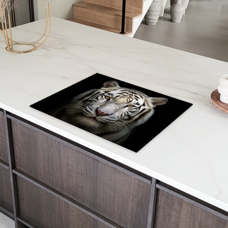 Inductiebeschermer - Tijger - Dieren - Portret - Zwart-6