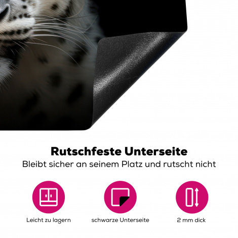Herdabdeckplatte - Wildtiere - Leopard - Porträt - Schwarz-4