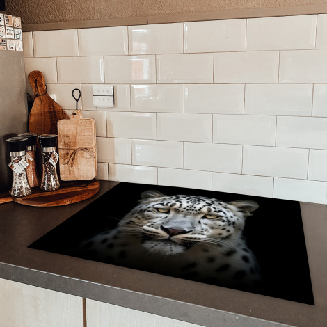 Herdabdeckplatte - Wildtiere - Leopard - Porträt - Schwarz-5