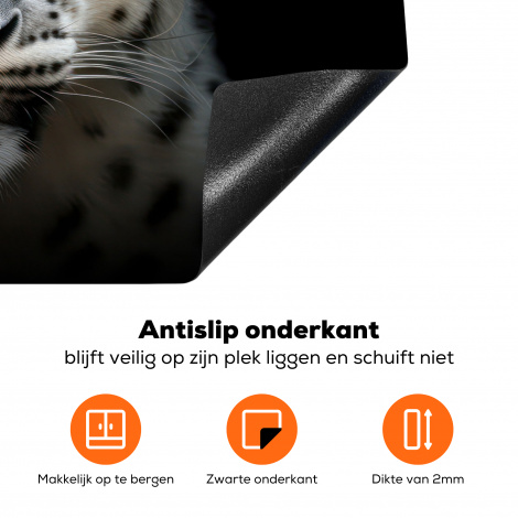 Inductiebeschermer - Wilde dieren - Luipaard - Portret - Zwart-4