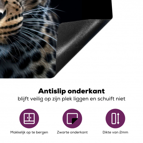 Inductiebeschermer - Dieren - Luipaard - Portret - Zwart-4