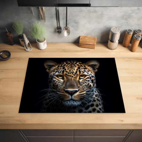 Inductiebeschermer - Dieren - Luipaard - Portret - Zwart-2