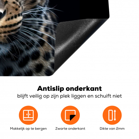 Inductiebeschermer - Dieren - Luipaard - Portret - Zwart-4