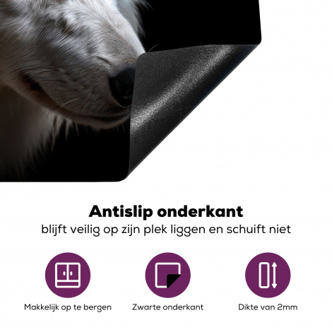 Inductiebeschermer - Wolf - Portret - Dieren - Zwart-4