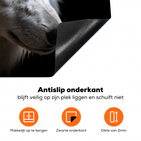 Inductiebeschermer - Wolf - Portret - Dieren - Zwart-4