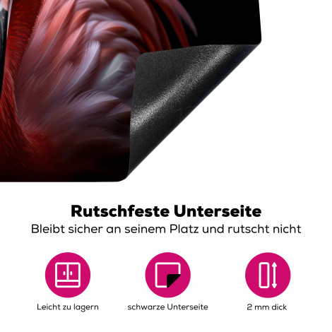 Herdabdeckplatte - Flamingo - Vogel - Porträt - Tiere - Schwarz-4