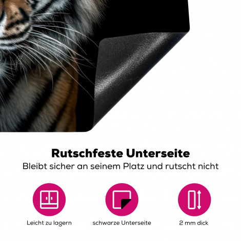 Herdabdeckplatte - Tiger - Tiere - Schwarz - Porträt-4