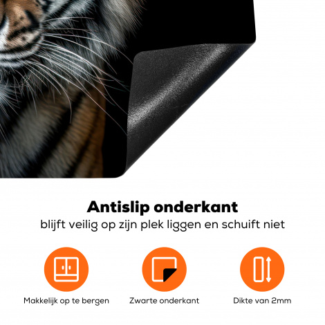 Inductiebeschermer - Tijger - Dieren - Zwart - Portret-4