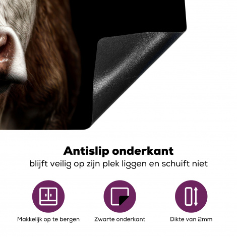 Inductiebeschermer - Koeien - Dieren - Portret - Zwart-4