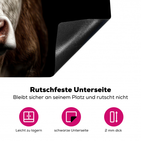 Herdabdeckplatte - Kühe - Tiere - Porträt - Schwarz-4