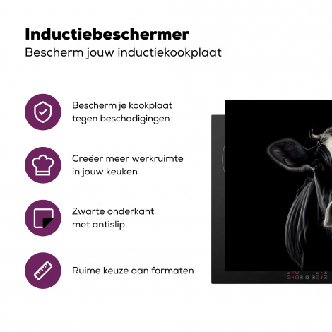Inductiebeschermer - Dieren - Koeien - Portret - Zwart-3