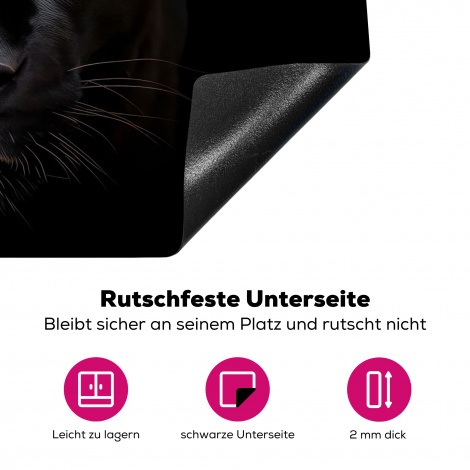Herdabdeckplatte - Panther - Tiere - Schwarz - Porträt-4