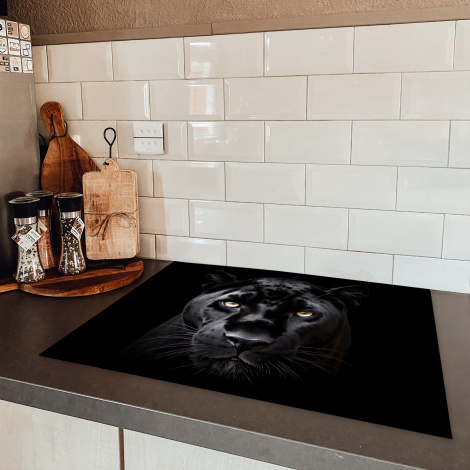Herdabdeckplatte - Panther - Tiere - Schwarz - Porträt-5