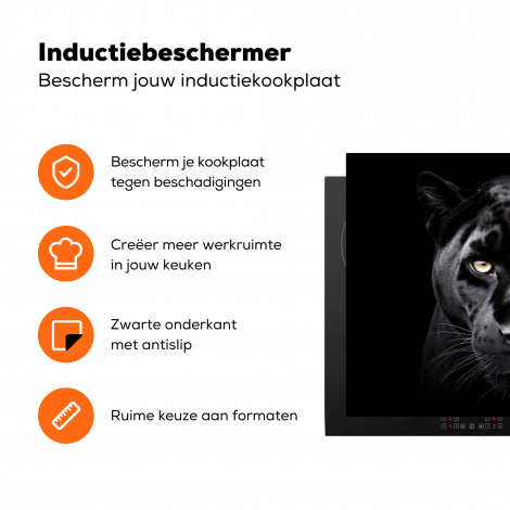 Inductiebeschermer - Panter - Dieren - Zwart - Portret-3