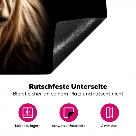 Herdabdeckplatte - Tiere - Schottischer Highlander - Kuh - Porträt - Schwarz-4