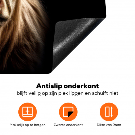 Inductiebeschermer - Dieren - Schotse hooglander - Koe - Portret - Zwart-4