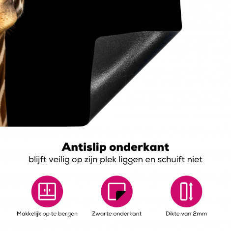 Inductiebeschermer - Dieren - Giraf - Portret - Zwart-4