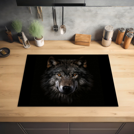 Herdabdeckplatte - Wildtiere - Wolf - Porträt - Schwarz-2