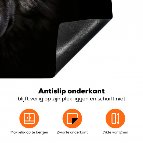 Inductiebeschermer - Wilde dieren - Wolf - Portret - Zwart-4