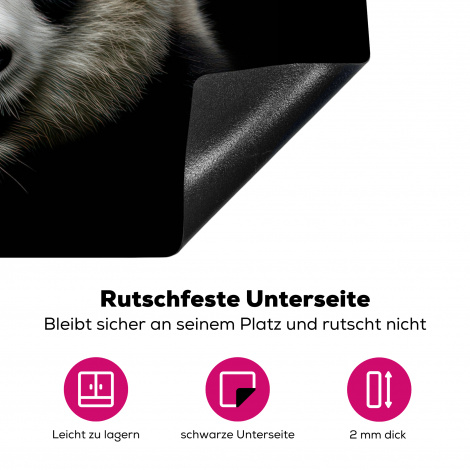 Herdabdeckplatte - Tiere - Panda - Porträt - Schwarz - Pandabär-4