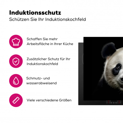 Herdabdeckplatte - Tiere - Panda - Porträt - Schwarz - Pandabär-3
