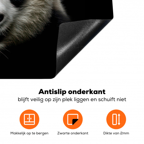 Inductiebeschermer - Dieren - Panda - Portret - Zwart - Pandabeer-4