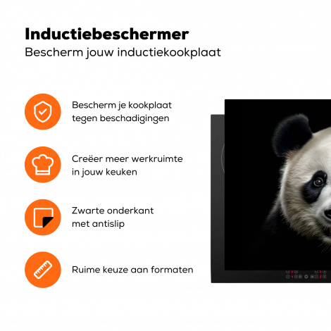 Inductiebeschermer - Dieren - Panda - Portret - Zwart - Pandabeer-3