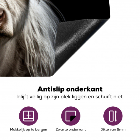 Inductiebeschermer - Schotse hooglander - Dieren - Koeien - Portret - Zwart-4