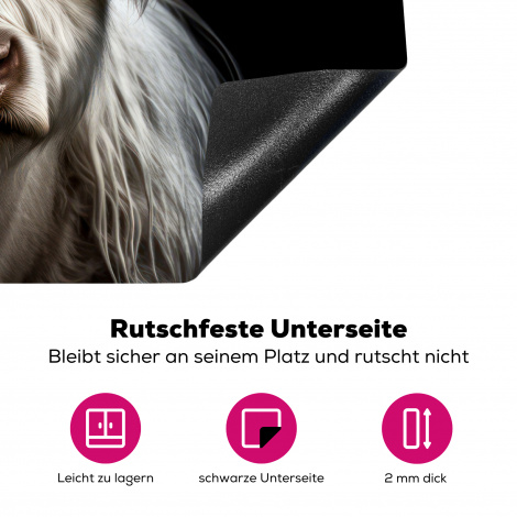 Herdabdeckplatte - Schottischer Highlander - Tiere - Kühe - Porträt - Schwarz-4