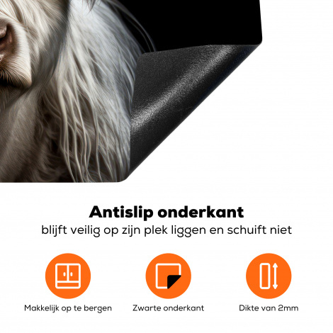 Inductiebeschermer - Schotse hooglander - Dieren - Koeien - Portret - Zwart-4